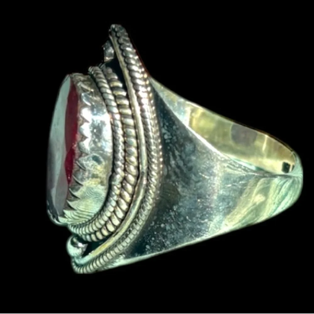 Ruby and 925 Silver Ring New